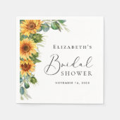 Zonnebloem Eucalyptus Aquarel Bruidsdiner Servet (Voorkant)