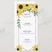 Zonnebloem Eucalyptus Aquarel Gele Bloemen Menu (Voorkant / Achterkant)