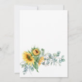Zonnebloem Eucalyptus Baby of Vrijgezellenfeest pe Kaart (Achterkant)