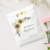 Zonnebloem Eucalyptus Baby shower traktaties Bedankzakje (Gezegeld)