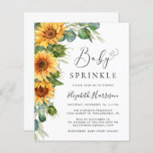 Zonnebloem Eucalyptus Baby Sprinkle Invite (Voorkant / Achterkant)