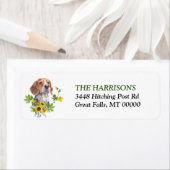 Zonnebloem Eucalyptus Beagle Dog Return Address Etiket (Insitu)
