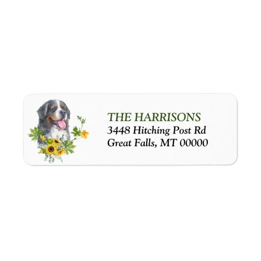 Zonnebloem Eucalyptus Bernese Mountain Dog Label (Voorkant)
