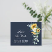 Zonnebloem Eucalyptus Bewaar de datum Briefkaart (Staand voorkant)