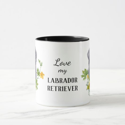 Zonnebloem Eucalyptus Black Labrador Retriever Dog Mok (Midden)