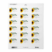 Zonnebloem Eucalyptus blad retour adres labels (Full Sheet)