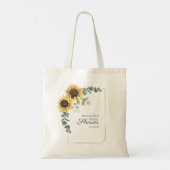 Zonnebloem Eucalyptus Bladeren Schrift Bruidsdouch Tote Bag (Achterkant)
