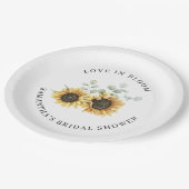Zonnebloem Eucalyptus Bloei Bruiloft Feest Papieren Bordje (Gekanteld)