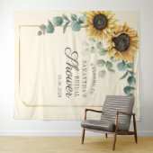 Zonnebloem Eucalyptus Bloem Bruidsdouche Achtergro Wandkleed (In Situ (horizontaal))