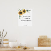 Zonnebloem Eucalyptus Bloemachtige Bruiloft Feest Poster (Keuken)