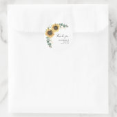 Zonnebloem Eucalyptus Bloemen Baby shower Dank u Ronde Sticker (Tas)