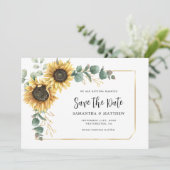 Zonnebloem Eucalyptus Bloemen Website QR Code Save The Date (Staand voorkant)