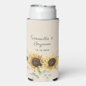 Zonnebloem Eucalyptus Bloemenscript Bruiloft Favor Seltzer Blikjeskoeler (Seltzer Achterkant)