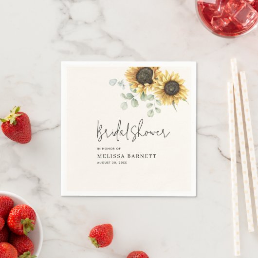 Zonnebloem Eucalyptus Bloemrijke Bruidsdouche Papi Servet (Insitu)