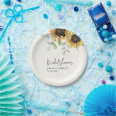 Zonnebloem Eucalyptus Bloemrijke Bruidsdouche Papieren Bordje (Feest)