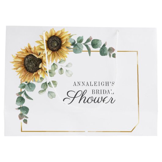 Zonnebloem Eucalyptus Bloemrijke Script Bruidsmeis Groot Cadeauzakje (Achterkant)