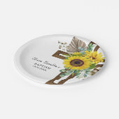 Zonnebloem & Eucalyptus Boho Doop Papieren Bord (Gekanteld)