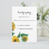 Zonnebloem Eucalyptus Botanical RSVP Kaartje (Staand voorkant)