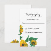 Zonnebloem Eucalyptus Botanical RSVP Kaartje (Voorkant / Achterkant)