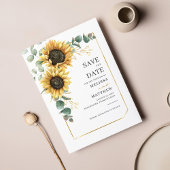 Zonnebloem Eucalyptus Botanische hete Floral Save The Date
