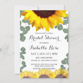 Zonnebloem Eucalyptus Bridal Shower Invitations Kaart