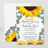Zonnebloem Eucalyptus Bridal Shower Invitations Kaart (Voorkant / Achterkant)