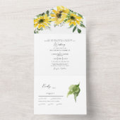 Zonnebloem Eucalyptus Bride Parents Weddenschap All In One Uitnodiging (Binnen)