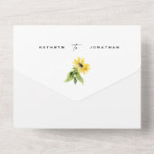 Zonnebloem Eucalyptus Bride Parents Weddenschap All In One Uitnodiging (Achterkant)