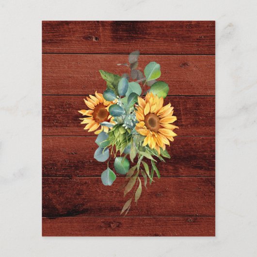 Zonnebloem Eucalyptus brown wood bar menu (Achterkant)