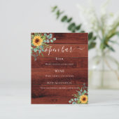 Zonnebloem Eucalyptus brown wood bar menu (Staand voorkant)