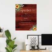 Zonnebloem Eucalyptus brown wood bar menu Poster (Thuiskantoor)