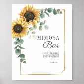Zonnebloem Eucalyptus Bruidsdouche Mimosa Bar Bord Poster (Voorkant)