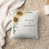 Zonnebloem Eucalyptus Bruidspaar met Bloemen Kussen (Deken)