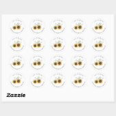 Zonnebloem Eucalyptus Bruiloft Bridal Shower Ronde Sticker (Vel)