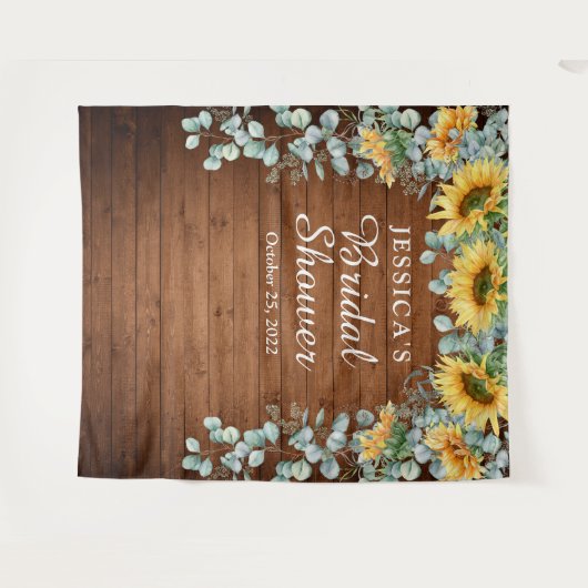 Zonnebloem Eucalyptus Bruiloft Feest Fotobackdrop Wandkleed (Voorkant (horizontaal))