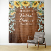 Zonnebloem Eucalyptus Bruiloft Feest Fotobackdrop Wandkleed (In situ)