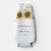 Zonnebloem Eucalyptus bruiloft gunst groen Flesjeskoeler (Voorkant)