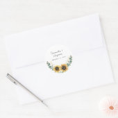 Zonnebloem eucalyptus bruiloft gunst ronde sticker (Envelop)