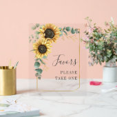 Zonnebloem Eucalyptus bruiloft gunsten Acryl Bord (Huwelijk)