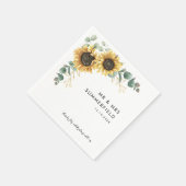 Zonnebloem eucalyptus bruiloft receptie papier servet (Hoek)