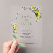 Zonnebloem Eucalyptus bruiloft Save the Date Acryl Uitnodigingen (Insitu (Draagbaar))