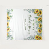 Zonnebloem Eucalyptus Bruiloftsfeest Foto Achtergr Wandkleed (Voorkant (horizontaal))