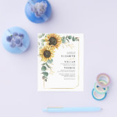 Zonnebloem Eucalyptus Bruiloftsinvitaties met Bloe Flyer (Enkel)