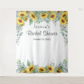 Zonnebloem Eucalyptus Bruiloftsshower Foto Achterg Wandkleed (Voorkant)