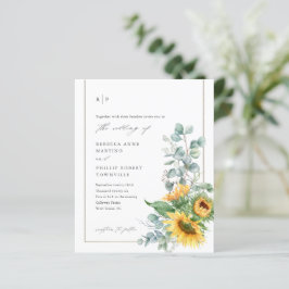 Zonnebloem Eucalyptus Budget Huwelijksuitnodiging