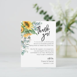 Zonnebloem Eucalyptus Dank Je Ontvangstkaart Briefkaart
