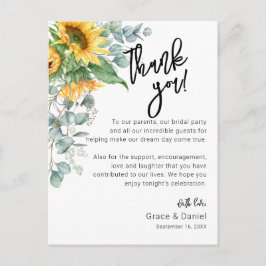 Zonnebloem Eucalyptus Dank Je Ontvangstkaart Briefkaart