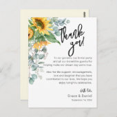 Zonnebloem Eucalyptus Dank je wel Kaart (Voorkant / Achterkant)