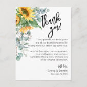 Zonnebloem Eucalyptus Dank je wel Kaart (Voorkant)