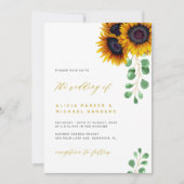 Zonnebloem Eucalyptus elegant bruiloft Kaart (Voorkant)